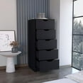 thumbnail image 3 of DEPOT E-SHOP Houma 5 Drawers Narrow Dresser, Slim Storage Chest of Drawers, Black, 3 of 5