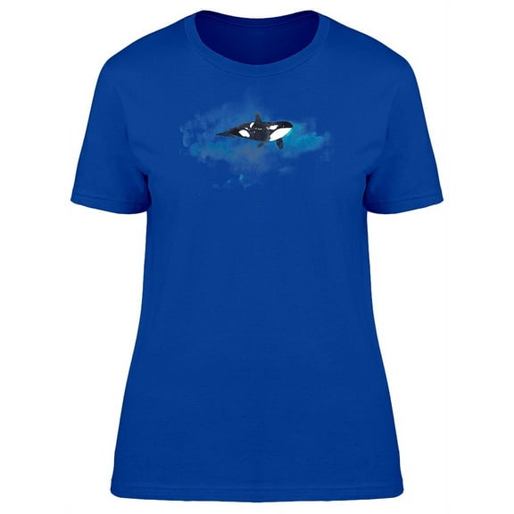 Whale And Watercolor T-Shirt Women -Image by Shutterstock, Female Small