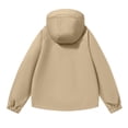 thumbnail image 3 of Ecqkame Men's Hooded Rain Coats Waterproof Windproof Outdoor Jacket Multi-Pocket Zip-Up Hiking Comfortable Coat Khaki XL, 3 of 8