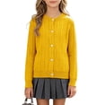 thumbnail image 2 of NIEWTR Toddler Boys & Girls Crewneck Sweater Cardigan Kids Long Sleeve Button Knit Tops Outwear2t 3t 4t 5t 6t 7t(A-Yellow,5-6 Years), 2 of 5