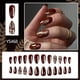 thumbnail image 2 of 24 Pcs Short Almond False Nail Wheat Full Cover Stick on Nail Valentines Day Press On Nail Glossy Artificial Nail, 2 of 4