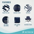 thumbnail image 4 of Ostrich Backpack Chaise Lounge Chair with Storage Bag, Navy Stripe (3 Pack), 4 of 12