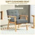 thumbnail image 4 of HOMCOM Fauteuil d'Appoint, Fauteuil Rembourré avec Dossier Capitonné, Gris, 4 of 10