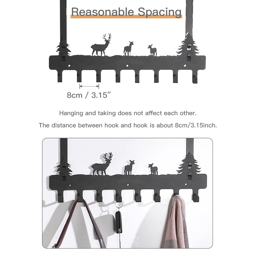 Kepooman Over The Door Hooks 8 Pack Over The Door Towel Hanger for Coat Hangers Sturdy Stainless Steel Hooks for Hanging Coats, Black Kepooman Over The Door Hooks 8 Pack Over The Door Towel Hanger for Coat Hangers Sturdy Stainless Steel Hooks for Hanging Coats, Black