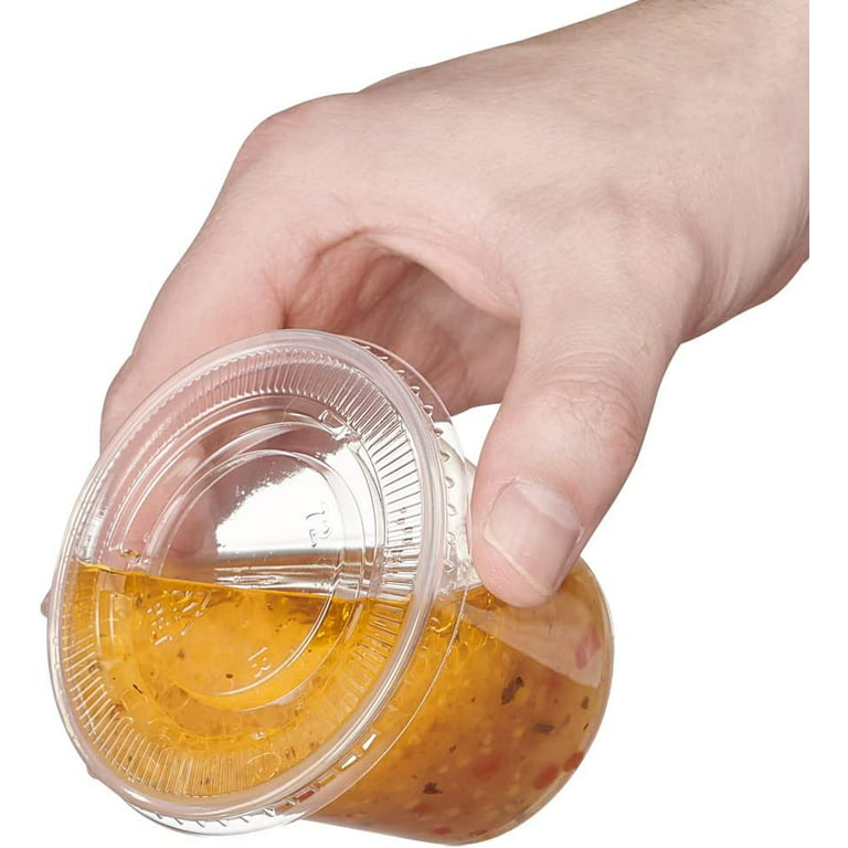 Comfy Package 3.25 Oz Condiment Containers Small Plastic Containers with  Lids, 200-Pack