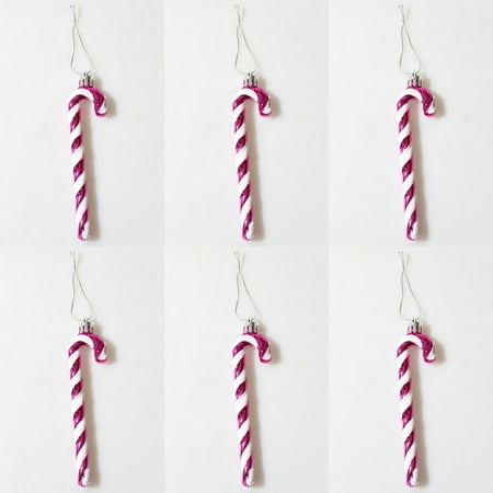 

Holiday Candy Cane Ornaments 6pcs/Box Christmas Crutch Christmas Tree Crutch Pendants Winter Xmas Gift