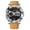 Silver case, brown leather strap, variant on New dual-display men's leather watch, trendy waterproof electronic watch with calendar and alarm clock