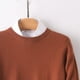 thumbnail image 1 of Suéter de cuello redondo de punto de otoño e invierno para hombre, camisa base gruesa y holgada de talla grande, jersey de cuello en V para hombre, manga larga, 1 of 6