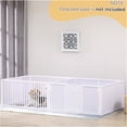thumbnail image 2 of JERFIT 81" Extra Large Wooden Dog Whelping Box with Removable Doors, 2-Room Divider for Newborn Puppies & Mother Comfort, Indoor Whelping Pen with Non-Slip Pads, White, 2 of 8