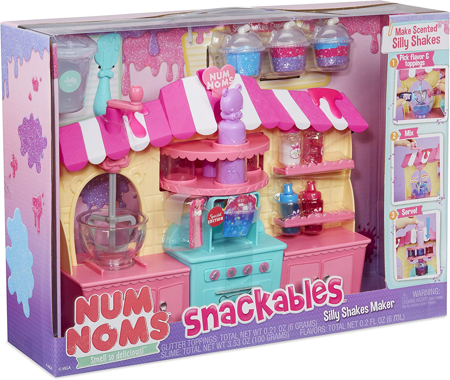  Num Noms 554370 Snackables Silly Shakes- Neapolitan Shake,  Multicolor : Toys & Games