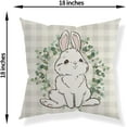 thumbnail image 6 of Easter Pillow Covers 18x18 Set of 2, Easter Buffalo Plaid Bunny Farmhouse Throw Pillows Outdoor Spring Eucalyptus Leaves Decorative Cushion Case Easter Decorations for Home Couch Sofa, 6 of 6