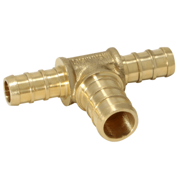 5 Pcs. XFITTING 3/8" x 3/8" x 1/2" Pex Tee, Pex B Reducing Tee Crimp Version 25-5-2=5X