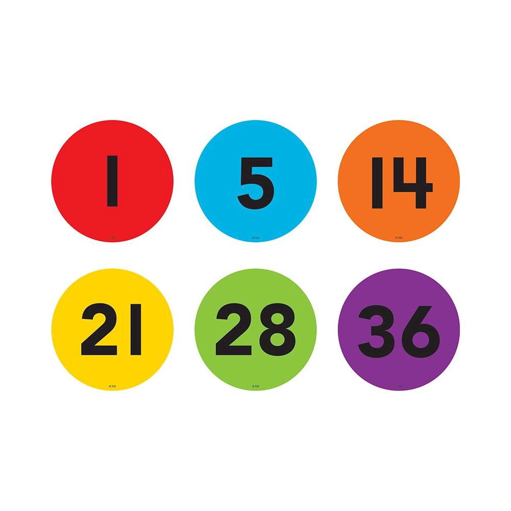 Teacher Created Resources Spot On Numbers 1-36 Floor Markers, 4"