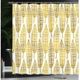 thumbnail image 4 of Ambesonne Feather Shower Curtain, Ornate Leaves Boho Print, 69"Wx75"L, Amber Marigold and White, 4 of 5