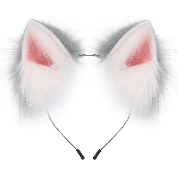 Handmade Animal Cat Ears Headband Furry Wolf Hairhoop Party Festival Celebration Accessory