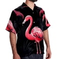 thumbnail image 2 of Flamingo Tropical Rainforest Men's Short Sleeve Spread Collar Poplin Button Down Casual Printed Summer Beach Unisex Shirts, 2 of 6