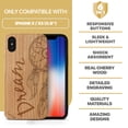 thumbnail image 7 of Case Yard Wooden Case Outside Soft TPU Silicone, Slim Fit Shockproof Wood Protective Phone Cover for Girls Boys Men and Women, Supports Wireless Charging Butterfly Design case for iPhone-X, 7 of 7