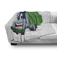 thumbnail image 3 of Garbage Truck Soft Flannel Fleece Blanket, Mascot Cartoon Illustration of a Trash Vehicle with a Weird Smile Funny Theme, Cozy Plush for Indoor and Outdoor Use, 70" x 90", Multicolor, by Ambesonne, 3 of 6