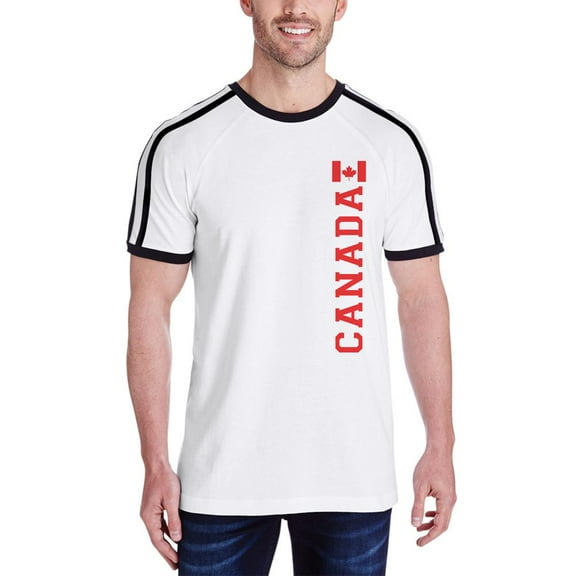World Cup Canada Mens Soccer Jersey T Shirt White-Black LG