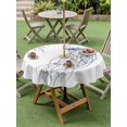thumbnail image 5 of Outdoor Tablecloth with Umbrella Hole Zipper Blue White Jellyfish Coastal Round Tablecloth 54" Waterproof Outside Table Cloth Nautical Summer Ocean Seaside Patio Table Cover Tablecloths for Picnic, 5 of 8