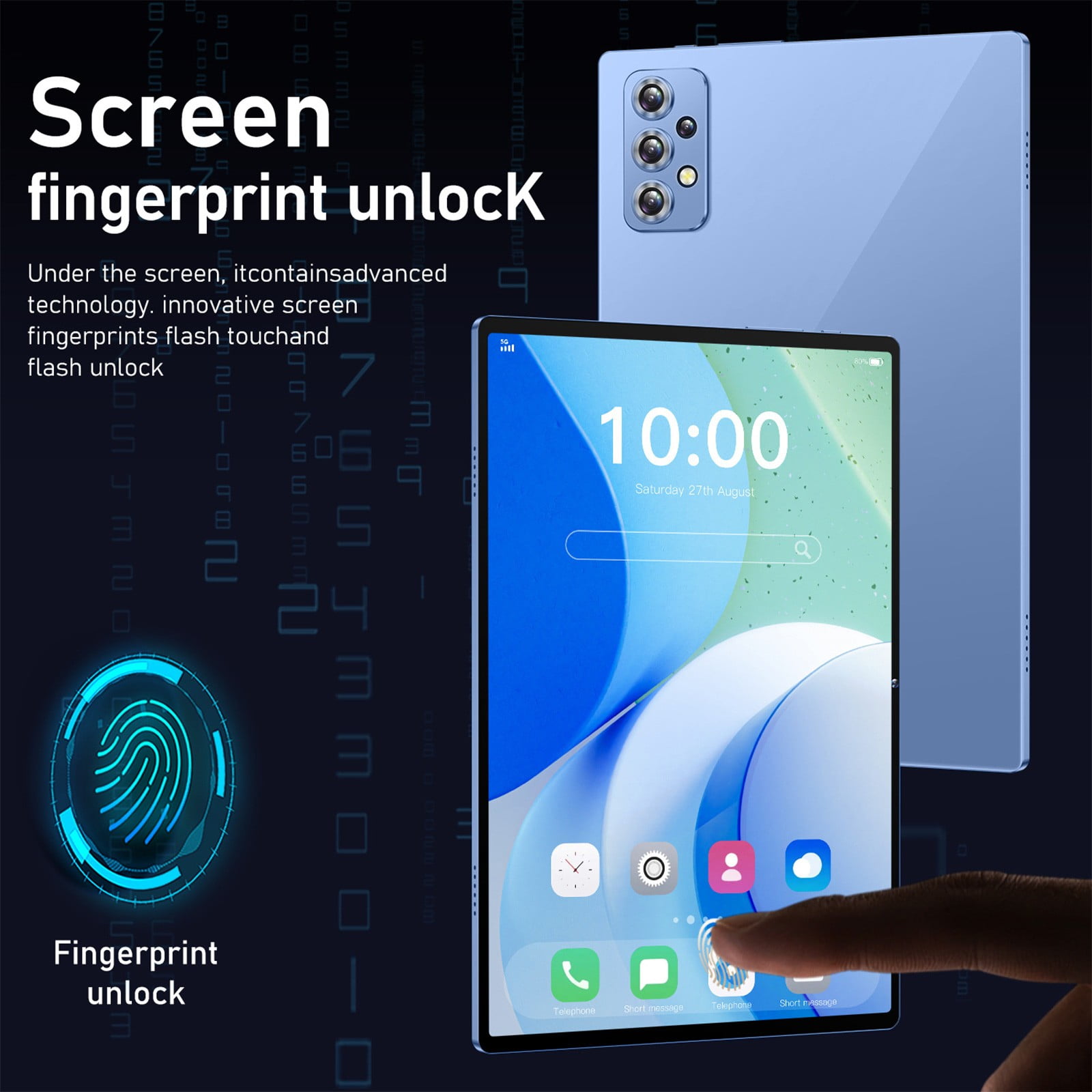 Android Tablets for Adults, Hwkond 10.1-inch High-definition Eye Protection Screen 2+32GB Tablet Android 10.0 Card Standby Support 128GB,Blue