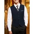 thumbnail image 2 of Coshow Men's Suit Vest Slim Fit Formal Business Waistcoat with Pocket Casual Dress Vest, 2 of 6