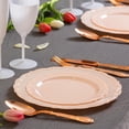 thumbnail image 2 of Posh Setting Posh Disposable Vintage Plastic Plates Set - Heavy Duty Vintage Dinnerware, 60 Pack with 30 Appetizer & 30 Dinner Plates for Wedding, Pink/Blush, 2 of 6