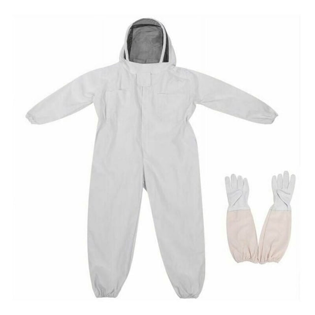 Cómodo traje de apicultor de mezcla de tela, protección total y diseño con bandas elásticas, incluye guantes de calidad profesional (XXL)