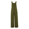 thumbnail image 4 of Suagox Women’s Fashion Solid Color Jumpsuit Casual Button Wide Leg Suspender Overalls with Pockets, 4 of 9