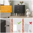 thumbnail image 3 of Commode moderne 3 tiroirs en bois – Lot de 2 meubles de rangement flûtés avec poignées dorées, armoire compacte pour chambre, entrée ou salon, table de chevet élégante – Coloris noir, 3 of 7