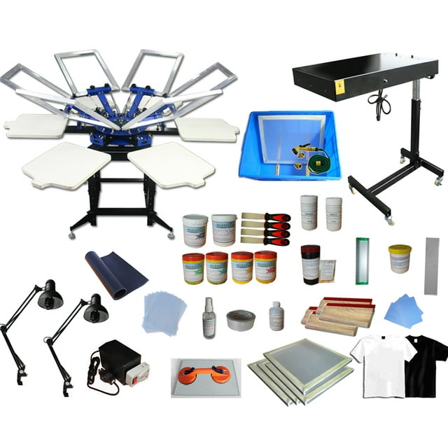 INTBUYING 6 Color Screen Printing Kit Press Printer with Complete Supply Materials