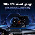 thumbnail image 6 of OBD2+GPS HUD Gauge Car Digital Head Up Display Speedometer Turbo RPM Alarm Temp, 6 of 15