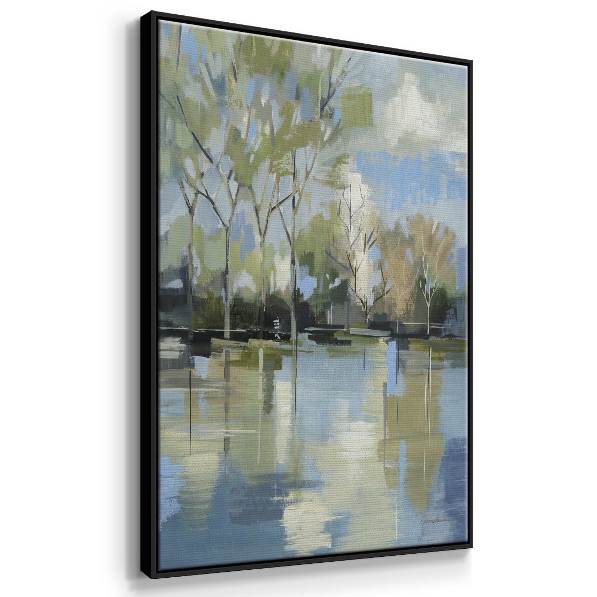 Enchanted Forest II Framed Premium Gallery Wrapped Canvas - Ready to Hang - 27 x 41 - Black Floating Frame
