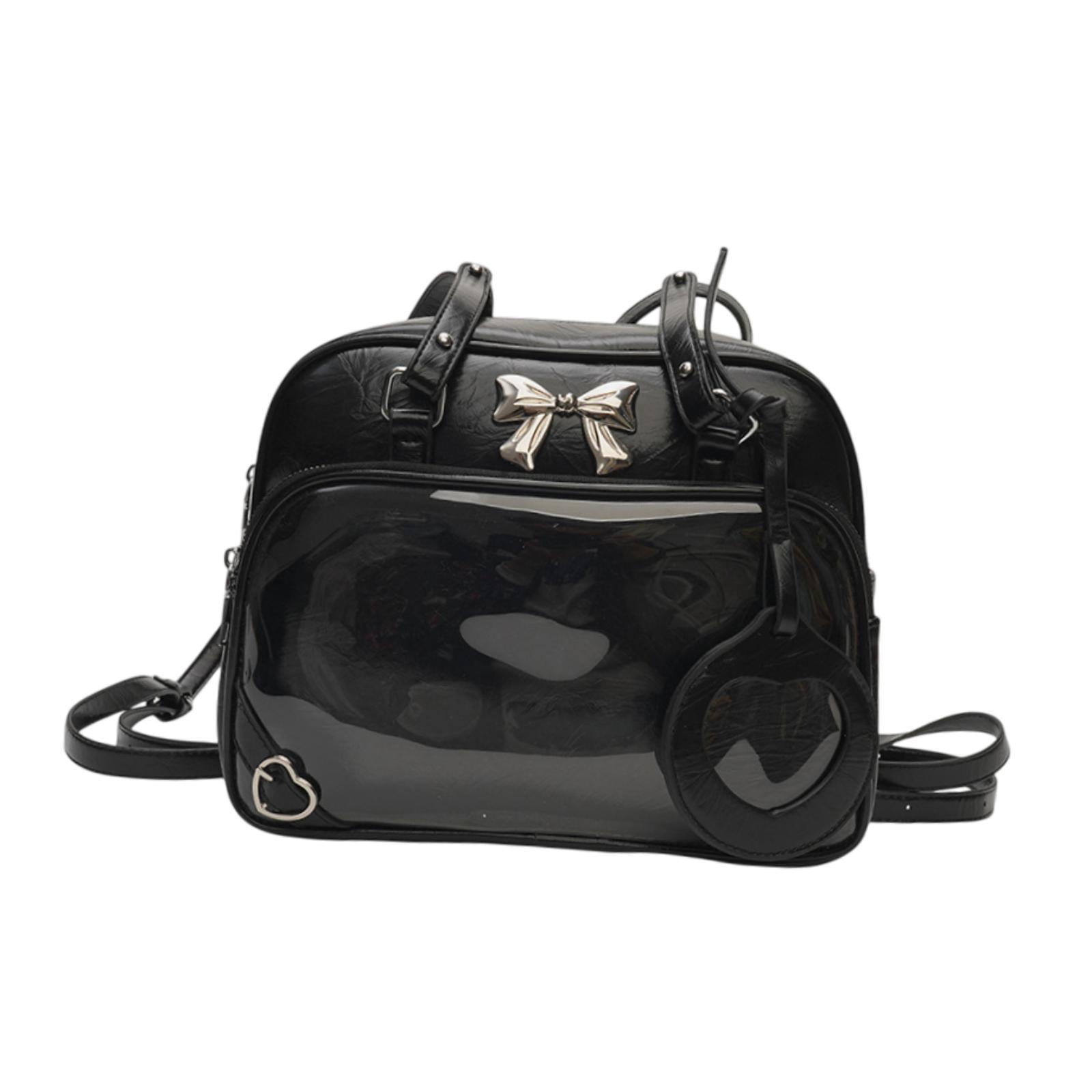 Wxqbjtam Ita Bag Clear Window DIY Cute Women Backpack for Cosplay Party Supplies Shopping Black