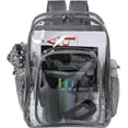 thumbnail image 3 of Inadays Waterproof Clear Backpack Heavy Duty PVC Transparent Large Capacity Backpack with Reinforced Strap for School, Work, Stadium, Travel, Security, Festival, College (Grey), 3 of 9