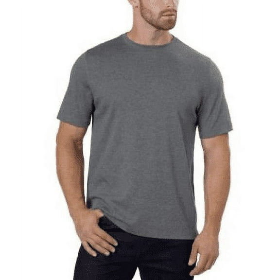 Kirkland Signature Men's Short Sleeve Classic Cotton Tee (Grey, Small)