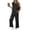 Black, variant on Lounge Sets for Women Summer Vacation Outfits 2 Piece Sleeveless Side Slits Tops and Wide Leg Pants Matching Casual Clothing