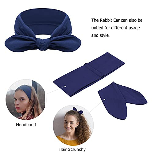 DRESHOW 4 Pack Bow Headband for Women Knotted Hair Band Facial Cloth Headbands