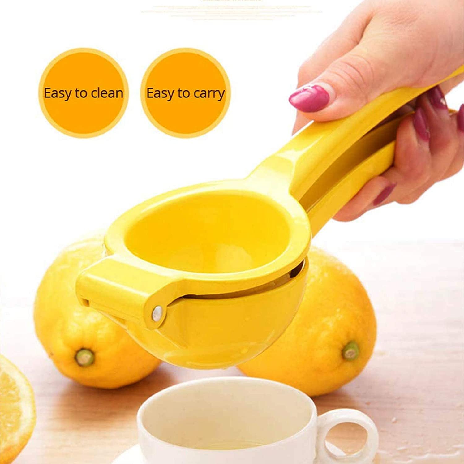 Yellow Lime Juice Press A-Yellow Premium Quality Metal Lemon Squeezer Manual Press Citrus Juicer For Squeeze The Freshest Juice