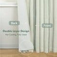 thumbnail image 3 of DriftAway Farmhouse Linen Blend Blackout Curtains for Bedroom Double Layers Striped Printed Linen Curtains Thermal Insulated Rod Pocket Back Tab Treatment for Living Room 2 Panel Loden Green, 3 of 5
