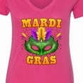 thumbnail image 4 of Inktastic Mardi Gras with Green Masquerade Mask Women's V-Neck T-Shirt, 4 of 5