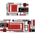 thumbnail image 2 of Anti Fatigue Kitchen Mats Set of 2, Non Slip Cushioned Kitchen Rug Sets, Washable Geometric Square Kitchen Runner Rugs for Home Office Laundry, 17'''' x 47'''' + 17'''' x 30'''' Abstract Art Patchwork, 2 of 6