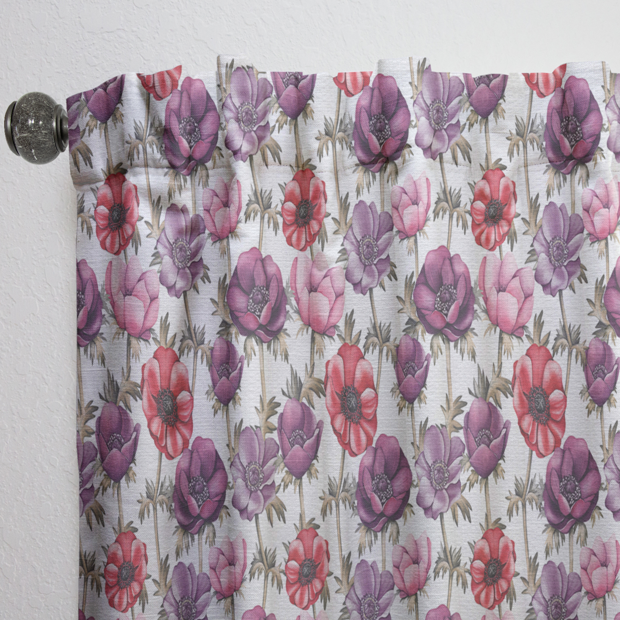 Designart 'Abstract Colorful Floral Pattern' Floral Curtain Panel