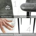 thumbnail image 5 of Cterwk Dining Chairs Set of 4, Modern Accent Chair with Linen Fabric Upholstered Seat, Dining Chair with Black Metal Legs for Dining Room Kitchen, Gray, 5 of 7