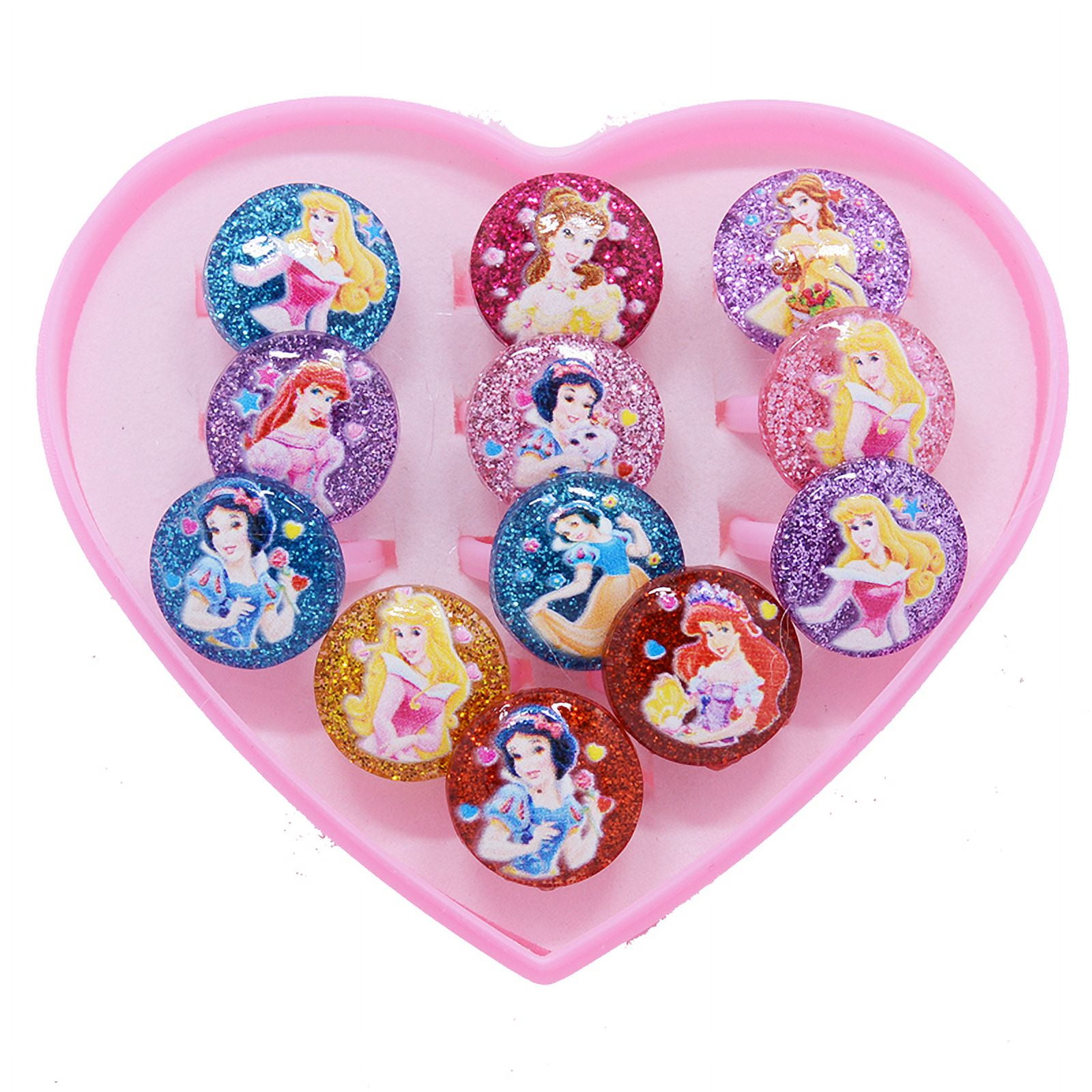 12pcs/box Disney Frozen Elsa Anna Princess Ring Resin Snow white