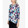 thumbnail image 6 of Alfred Dunner Womens Petite Texture Squares Sharkbite Hem Top, 6 of 6