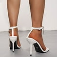 thumbnail image 4 of Akiihool Womens Heels Women's High Heel Sandal Strappy Open Toe Evening Dress High Heel Sandal Shoes (White,9), 4 of 5