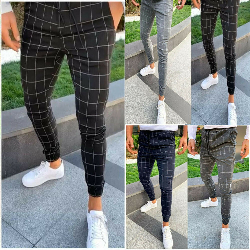 mens skinny leg trousers