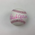 Autographed/Signed Hank Aaron Pink BCA Rawlings Official Major League