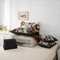 thumbnail image 6 of jejeloiu Retro Cowhide Twin Bedding Sets 7-Piece,Rustic Farmhouse Cabin Bedding Comforter Set,Brown Beige Sheet Sets For Bots Teens,Ultra Soft Home Decor Reversible, 6 of 8